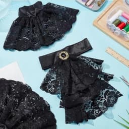 Accessory Set Vintage Style Victorian Lace Jabot Detachable Ruffled Collar Cuffs Set Costume Accessory Vintage Themed Events