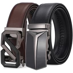 Classic Automatic Buckle Belt for Men Premium Real Leather Dress Trouser Belt Formal Daily Wear Black Brown Plus Size 130cm