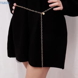 【AN】【AN】Fashion Women Lady Waist Chain Belt Metal Gold Silver Color Waistband Chain Belt For Dress Shirts Clothes Accessories
