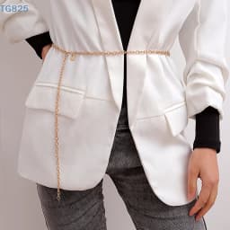 【AN】【AN】Fashion Women Lady Waist Chain Belt Metal Gold Silver Color Waistband Chain Belt For Dress Shirts Clothes Accessories