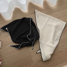 Neckerchief Sweet Polka Dot Headband Turban Korean Fresh Small Scarf Striped Thin Triangular Hair Band Vacation