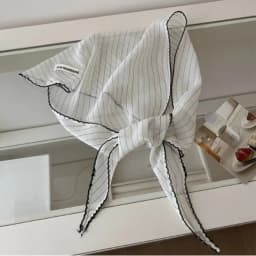 Neckerchief Sweet Polka Dot Headband Turban Korean Fresh Small Scarf Striped Thin Triangular Hair Band Vacation
