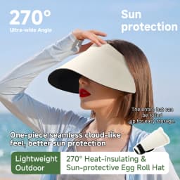 Summer New Seamless Sun Hat with UV Protection for Women, Featuring A Large Brim and An Empty Top for Shade
