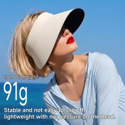 Summer New Seamless Sun Hat with UV Protection for Women, Featuring A Large Brim and An Empty Top for Shade