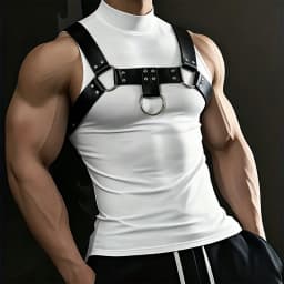 Men's PU Leather Harness Belt Gothic Punk Chest Strap Adjustable Exotic Belt Fashionable Men's Accessories