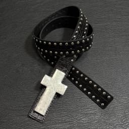 Subculture Punk Studded Cross Belt Burst Pattern Hip Hop Street Style Men's Rock Party Music Festival Gothic Street Accessories