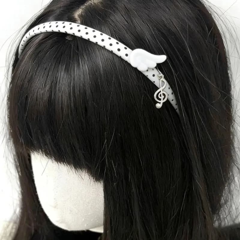 Korean Y2K Kawaii Polka Dot 1cm Thin Headband Cute Lolita Cosplay Hair Accessory Head Band for Women Girls Ashion Items Hairband