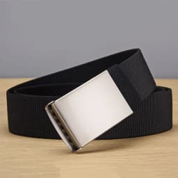 Stylish Classic Nylon Rubber Stretch Casual Versatile Belt; Sturdy, Durable, Minimalist Flap Elastic Smooth Buckle Men's Belt