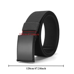 Stylish Classic Nylon Rubber Stretch Casual Versatile Belt; Sturdy, Durable, Minimalist Flap Elastic Smooth Buckle Men's Belt