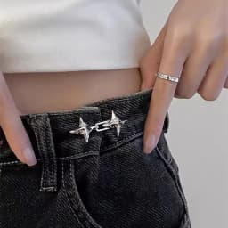 Temperament Four Pointed Star Waist Tightening Tool, Adjustable Waist Buckle, Fashionable Jeans, Fixed Waist Buckle