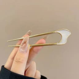 U-Shaped Hair Fork Fashion Alloy Hairpin Gold Silver Black Color Metal Hairpin Geometric Design Headwear Hair Sticks Women Girls