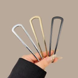 U-Shaped Hair Fork Fashion Alloy Hairpin Gold Silver Black Color Metal Hairpin Geometric Design Headwear Hair Sticks Women Girls