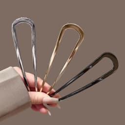 U-Shaped Hair Fork Fashion Alloy Hairpin Gold Silver Black Color Metal Hairpin Geometric Design Headwear Hair Sticks Women Girls
