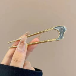 U-Shaped Hair Fork Fashion Alloy Hairpin Gold Silver Black Color Metal Hairpin Geometric Design Headwear Hair Sticks Women Girls