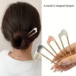 U-Shaped Hair Fork Fashion Alloy Hairpin Gold Silver Black Color Metal Hairpin Geometric Design Headwear Hair Sticks Women Girls