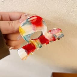Stylish French Hair Claw Clip Small Acetate Shark Clip Elegant Sweet Half-Updo Hairpin for Women
