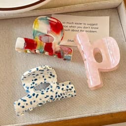 Stylish French Hair Claw Clip Small Acetate Shark Clip Elegant Sweet Half-Updo Hairpin for Women