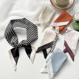 New Slim And Long 80x6CM Small Scarf For Women Versatile Black Striped Hair Tie Bag Decoration Scarves Party Gift