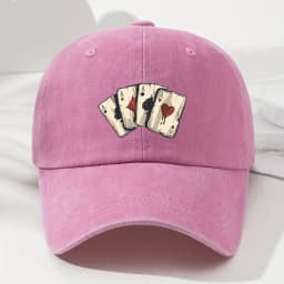 Retro poker AAA printed baseball cap with adjustable dad hat suitable for outdoor sports, fishing, and camping