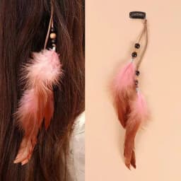 Festive Women's Masquerade Feather Hairband, Bohemian Indian Prom Gypsy Headwear with Long Tassel Hair Decorations