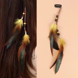 Festive Women's Masquerade Feather Hairband, Bohemian Indian Prom Gypsy Headwear with Long Tassel Hair Decorations