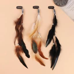 Festive Women's Masquerade Feather Hairband, Bohemian Indian Prom Gypsy Headwear with Long Tassel Hair Decorations