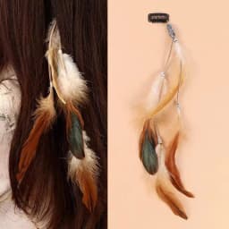 Festive Women's Masquerade Feather Hairband, Bohemian Indian Prom Gypsy Headwear with Long Tassel Hair Decorations