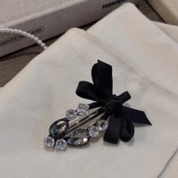 1 Pcs Women's Hair Clip Korean Rhinestone Bow Fabric Simple Fashionable Versatile Hair Pins Sweet Cute Hair Accessories For Girl