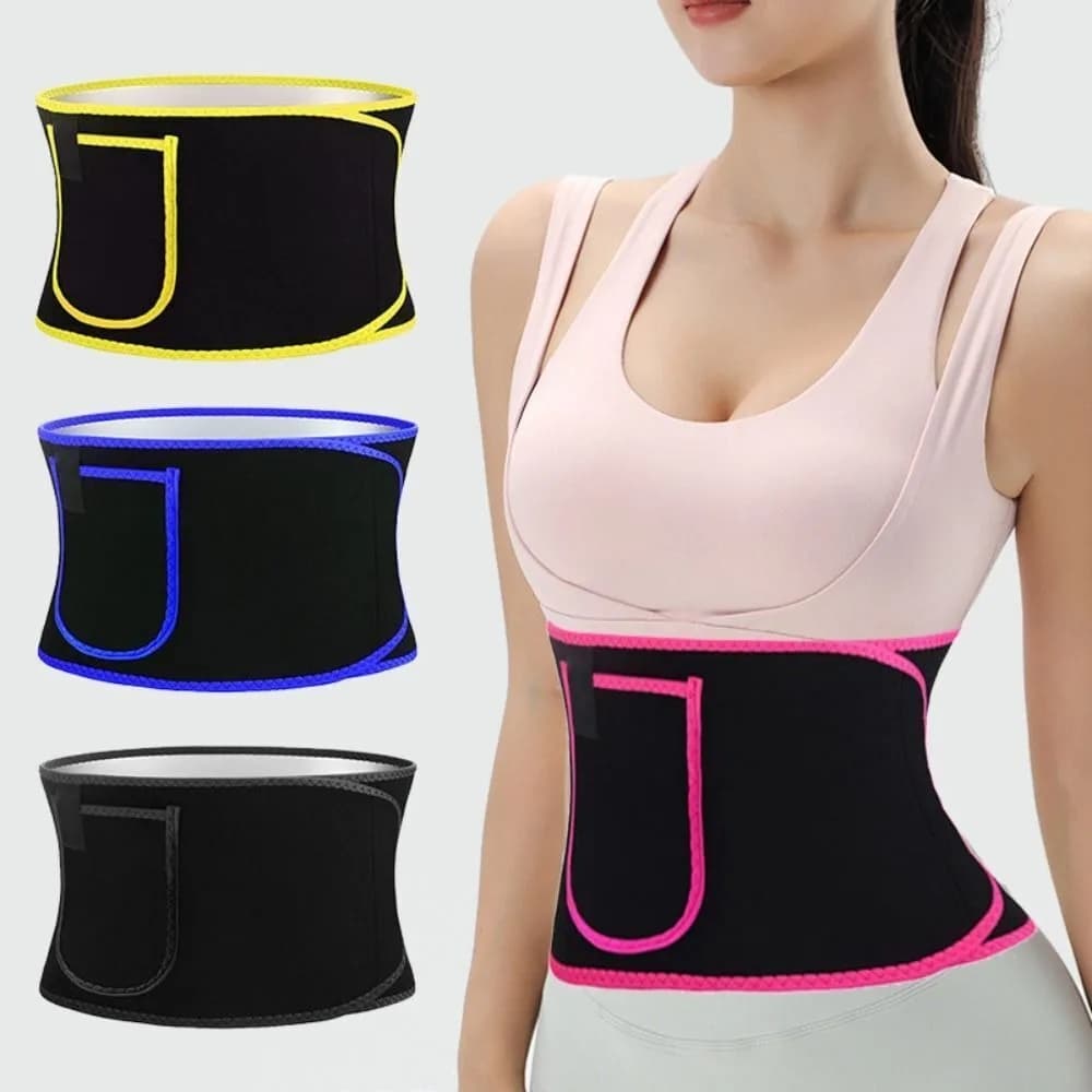 New Silver Ion Slimming Sweat Belt Adjustable Fat Burning Waist Tummy Trimmer Elastic Belly Sweat Girdle Belt Men and Women