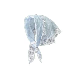 White Sweet Lace Flower Scarf Elegant Feminine Headband Thin Breathable Artistic Style Travel Accessory