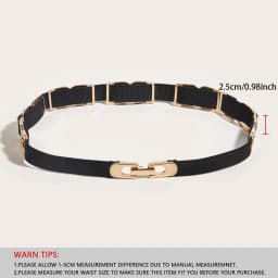 1Pcs Ladies' black metal accessory decoration Minimalist waist cinching style Dress accessories Simple commuting versatile