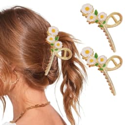 New Female Camellia Flower Grab Clip Retro Ponytail Braid Crab Metal Hair Clip Fashion Sweet Girl Hair Card Hair Accessories