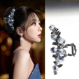 New Female Camellia Flower Grab Clip Retro Ponytail Braid Crab Metal Hair Clip Fashion Sweet Girl Hair Card Hair Accessories