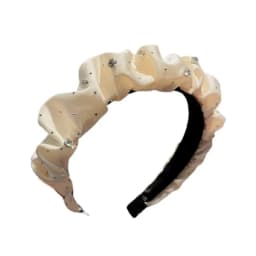 Gypsophila Pleated Headband Elegant Rhinestone Hair Accessories For Women