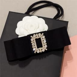 Korean Fashion Fabric Bow HairBand Luxulry Crystal Rhinestone Hair Clips Bridal Headband Hair Accessories for Girls Women