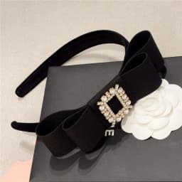 Korean Fashion Fabric Bow HairBand Luxulry Crystal Rhinestone Hair Clips Bridal Headband Hair Accessories for Girls Women