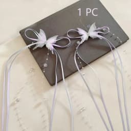 1PC Bowknot Ribbon Butterfly Hair Clips Glass Beaded Y2K Style Long Tassels Hairpins Rhinestone Ponytail Headdress Women