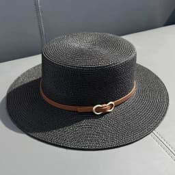 Simple Straw Summer Women Beach Hat Female Casual Panama Hat Women Flat Brim Bowknot Straw Cap Girls Sun Hat