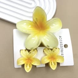 Summer Hawaiian Flower Hair Claw Clip Fashion Plastic Flower Hairpins Ponytail Clips Barrettes Beach Hair Accessories Headwear