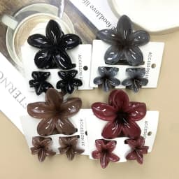 Summer Hawaiian Flower Hair Claw Clip Fashion Plastic Flower Hairpins Ponytail Clips Barrettes Beach Hair Accessories Headwear
