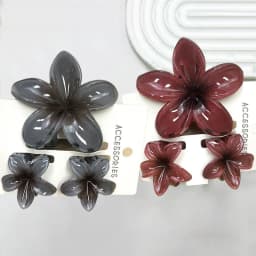 Summer Hawaiian Flower Hair Claw Clip Fashion Plastic Flower Hairpins Ponytail Clips Barrettes Beach Hair Accessories Headwear