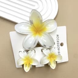 Summer Hawaiian Flower Hair Claw Clip Fashion Plastic Flower Hairpins Ponytail Clips Barrettes Beach Hair Accessories Headwear