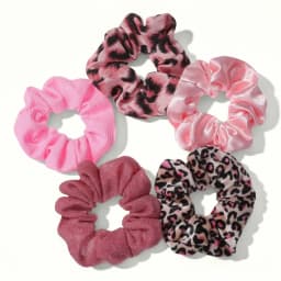 5pcs/lot Scrunchies Hair Elastic Scrunchy Ties Ropes for Ponytail Holders Floral No crease Pink Leopard Cute Purple
