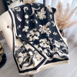 New 2025 Women Fashion Brand lotus Scarf Luxury Autumn Winter Warm Shawls Print Scarve Pashmina Mujer Femme Foulard Bufanda
