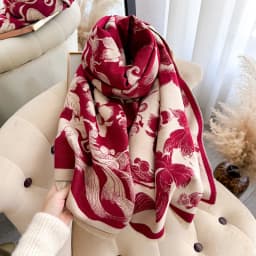 New 2025 Women Fashion Brand lotus Scarf Luxury Autumn Winter Warm Shawls Print Scarve Pashmina Mujer Femme Foulard Bufanda