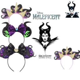 Disney Maleficent Headbands Kids Cosplay Horns of Witch Bow Hair Accessories Women Mickey Ears Hairband Girls For Festival Party
