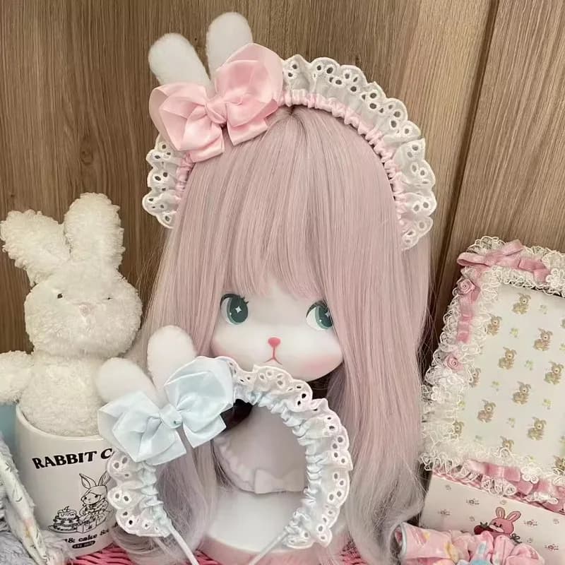 Cute Lolita Lace Headband for women Bow Hair Hoop Lovely Hairbands handmade KC cosplay Headband Anime japanese hair accessories