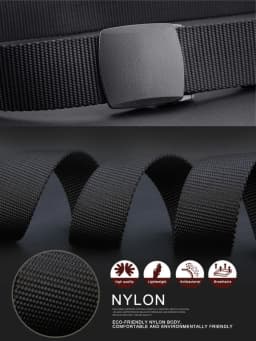 6pcs Men's Casual Belt, Adjustable Plastic Buckle, Women's Belt, Multifunctional Outdoor Belt, Suitable for Outdoor Activities