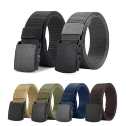 6pcs Men's Casual Belt, Adjustable Plastic Buckle, Women's Belt, Multifunctional Outdoor Belt, Suitable for Outdoor Activities