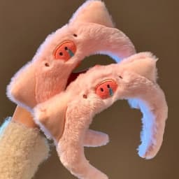 Cute Soft Plush Pig Giraffe Animal Headband Party Headwear Hair Accessories Hairband Cartoon Headhoop Wash Face Makeup Headband